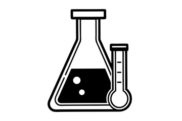 laboratory test  silhouette vector technology