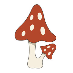 Toadstool mushroom vector art with transparent background