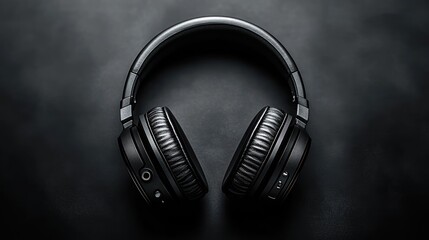 Black over-ear wireless headphones with padded ear cups and textured headband on dark background