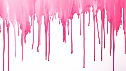 Abstract dripping paint design in shades of pink and white.