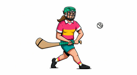 Hurler poised to strike the ball