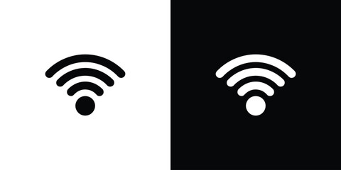 Wifi signal icon on white and black background