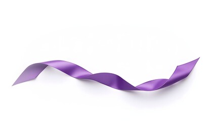 Elegant Purple Ribbon on Clean White Background