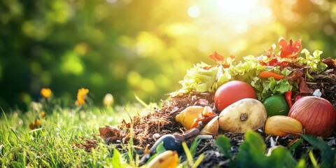 Compost de fruits et légumes au soleil