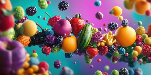 Flux Fruité: Éclat de Couleurs et de Saveurs