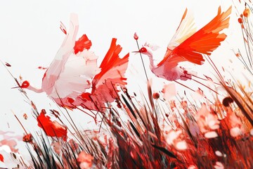 Danse des grues écarlates