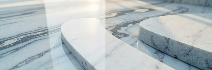 Serene close-up of smooth, polished marble, swirling patterns creating a calming, meditative atmosphere Ideal for wellness, spa, and relaxation themes , sophisticated, imagery