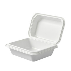 Open Clamshell Food Container Mockup isolated on a transparent background. High quality PNG, commercial use.