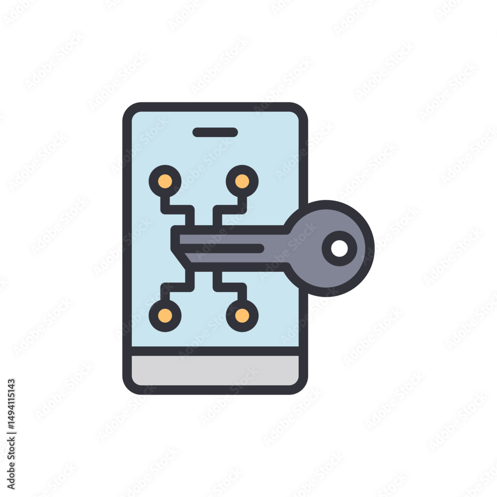 Poster mobile security key concept for authentication and secure transactions