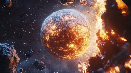 Beautiful Cosmic Outer Space on Transparent Background