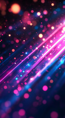 Abstract Neon Lights Background Glowing Pink and Blue Streaks
