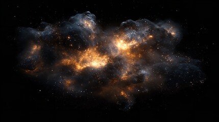 Beautiful Cosmic Outer Space on Transparent Background