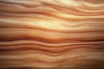Naklejka premium Close-up of textured natural wood grain with warm brown and honey tones showing undulating patterns and fine fibrous details