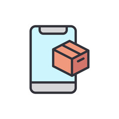 Online Order Tracking Via Mobile App Showing a Package Delivery