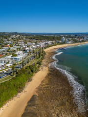 Vertical aerial shot of Maroochydore in Sunshine Coast, Queensland, Australia
