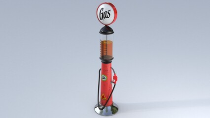Antique Gas Pump 3D render