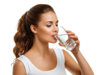 young woman drinking water