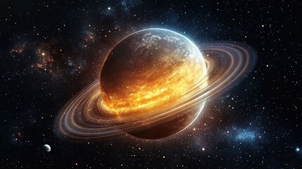 Beautiful Cosmic Outer Space on Transparent Background