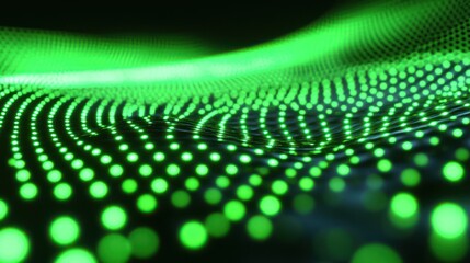 Glowing Emerald Landscape: An Abstract Representation of Digital Terrain