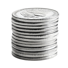 a stack of silver coins sitting on top of each other