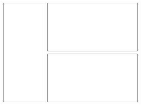 3 panel landscape comic layout
