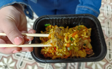 Yakisoba, literally 