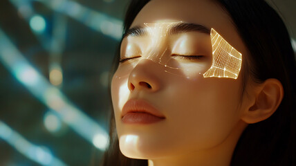 A smart skincare patch infused with AI-powered micro-needles, delivering personalized ingredients based on real-time skin hydration levels