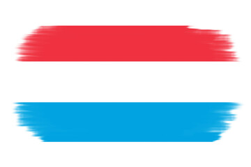 Flag of luxembourg on transparent background. Flag of luxembourg with brush texture paint style. National, country flag sticker