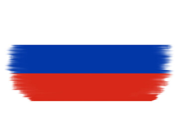 Flag of russia on transparent background. Flag of russia with brush texture paint style. Moscow. National, country flag sticker