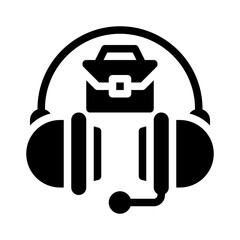 headphones glyph icon