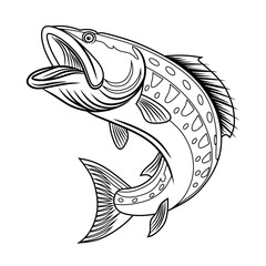 Snakehead fish vector isolated on white background