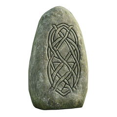a stone with a celtic design on it