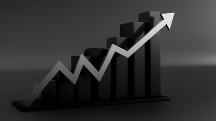 Business growth analysis rising graph trends in financial reports office environment data visualization perspective