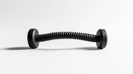 Black dumbbell with corrugated handle
