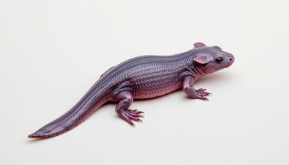 Naklejka premium Close-Up of a Colorful Purple Salamander on a Light Background Showcasing Its Unique Features