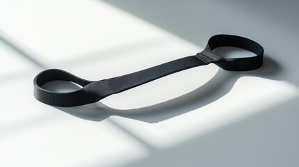 Black yoga strap on white