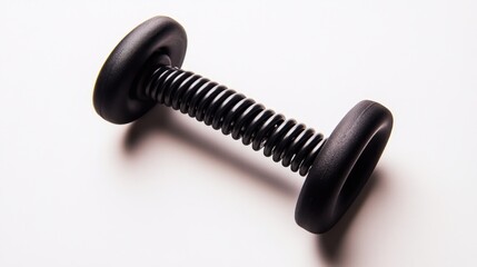 Black spring exercise tool on white