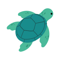 Illustration of a Swimming Sea Turtle