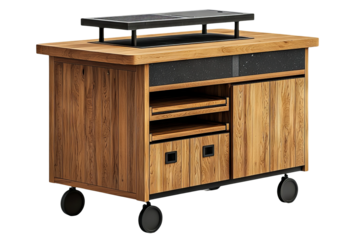 Modern Wooden Cabinet with Transparent Glass Top and Elegant Design