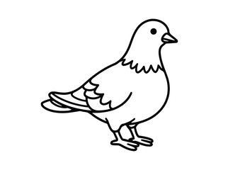 Obraz premium Pigeon Coloring Page for Kids – A4 Black and White Printable Bird Artwork