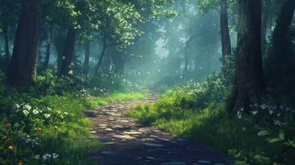 Obraz premium Lush forest path