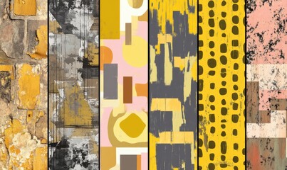 Composition abstraite de textures verticales