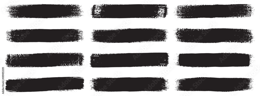 Fototapete brush strokes vector. brush. set of text boxes. paintbrush collection. grunge design elements. dirty