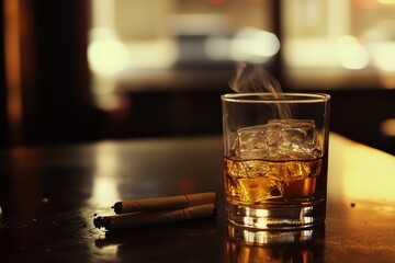 whiskey cigarette smoke