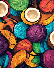 Fresh Coconut in Tropical Paradise: Natural, Refreshing, and Healthy Vibes