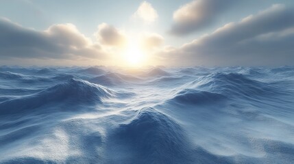 Fototapeta premium Serene Arctic Sunset: A Breathtaking Winter Landscape