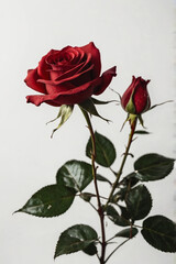 Fototapeta premium red rose on white background