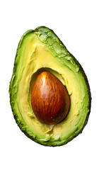 Fresh and Healthy Halved Avocado: Delicious Avocado Half Ready to Eat, Perfect for Guacamole and Salads at Home