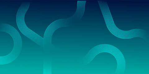 Simple dark blue abstract background with lines in dynamic curved geometric style as the main element