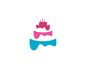 cake ilustration logo vector template food